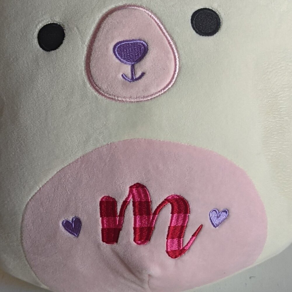 NWT 12" Brooke Polar Bear Squishmallows Monogram 'M' Plush Valentine's Day Gift - Picture 2 of 6
